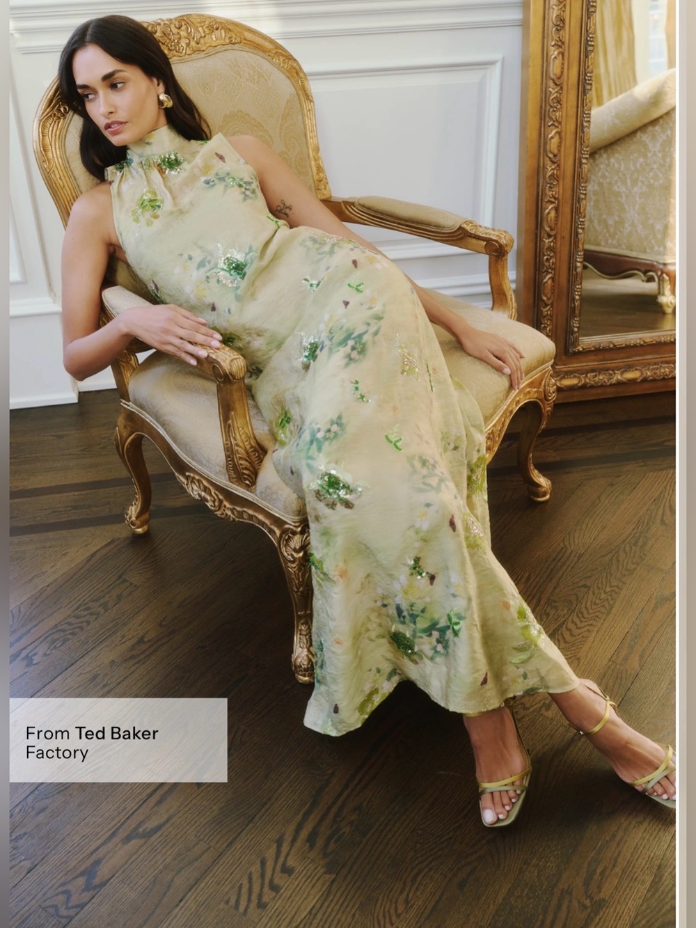 Few Moda Naia Floral Beaded Maxi Dress Size Small NWT